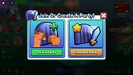 The party creation screen (Image via Roblox)